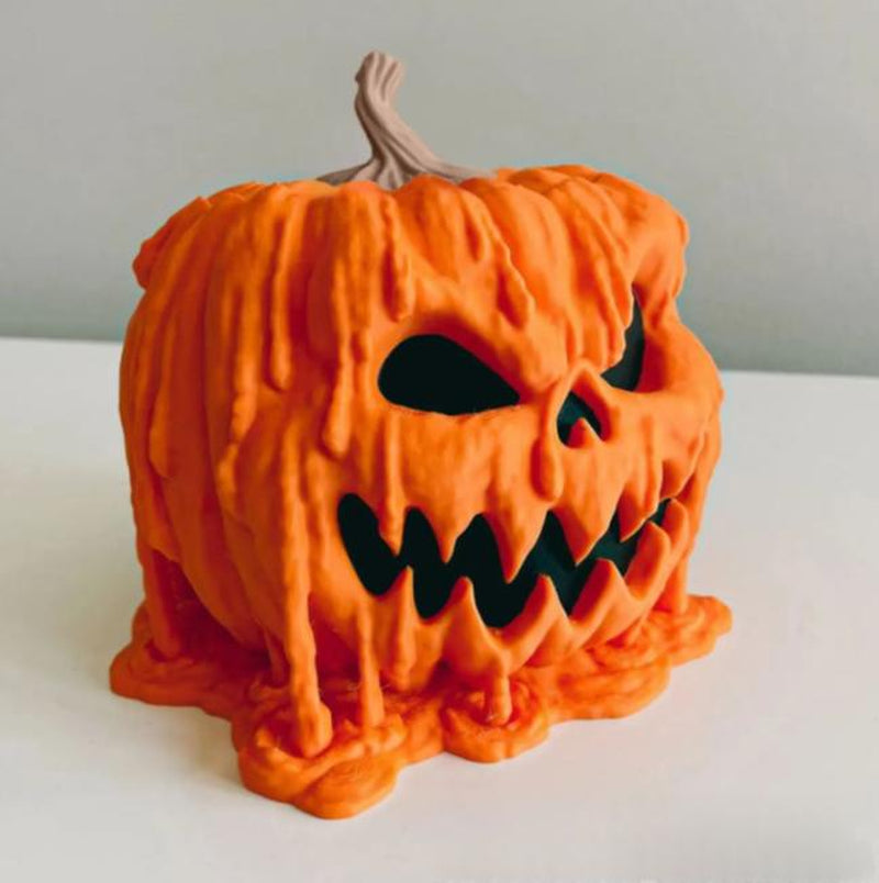 Melting Halloween Pumpkin Candy Bowl with Lid Reusable Candy Dish Spooky Food Display Bowl for Home Halloween