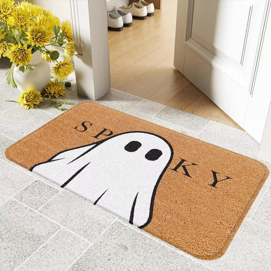 Halloween Spooky Pumpkin Door Mat Non-Slip Resistant Dirt Floor Mat Kitchen Bedroom Carpet Holiday Home Decoration