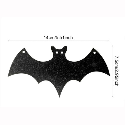 Runtowo 1Set Paper Bat Banner ,Halloween Hanging Garland ,Happy Halloween Flag Party Decorations