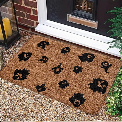Halloween Spooky Pumpkin Door Mat Non-Slip Resistant Dirt Floor Mat Kitchen Bedroom Carpet Holiday Home Decoration